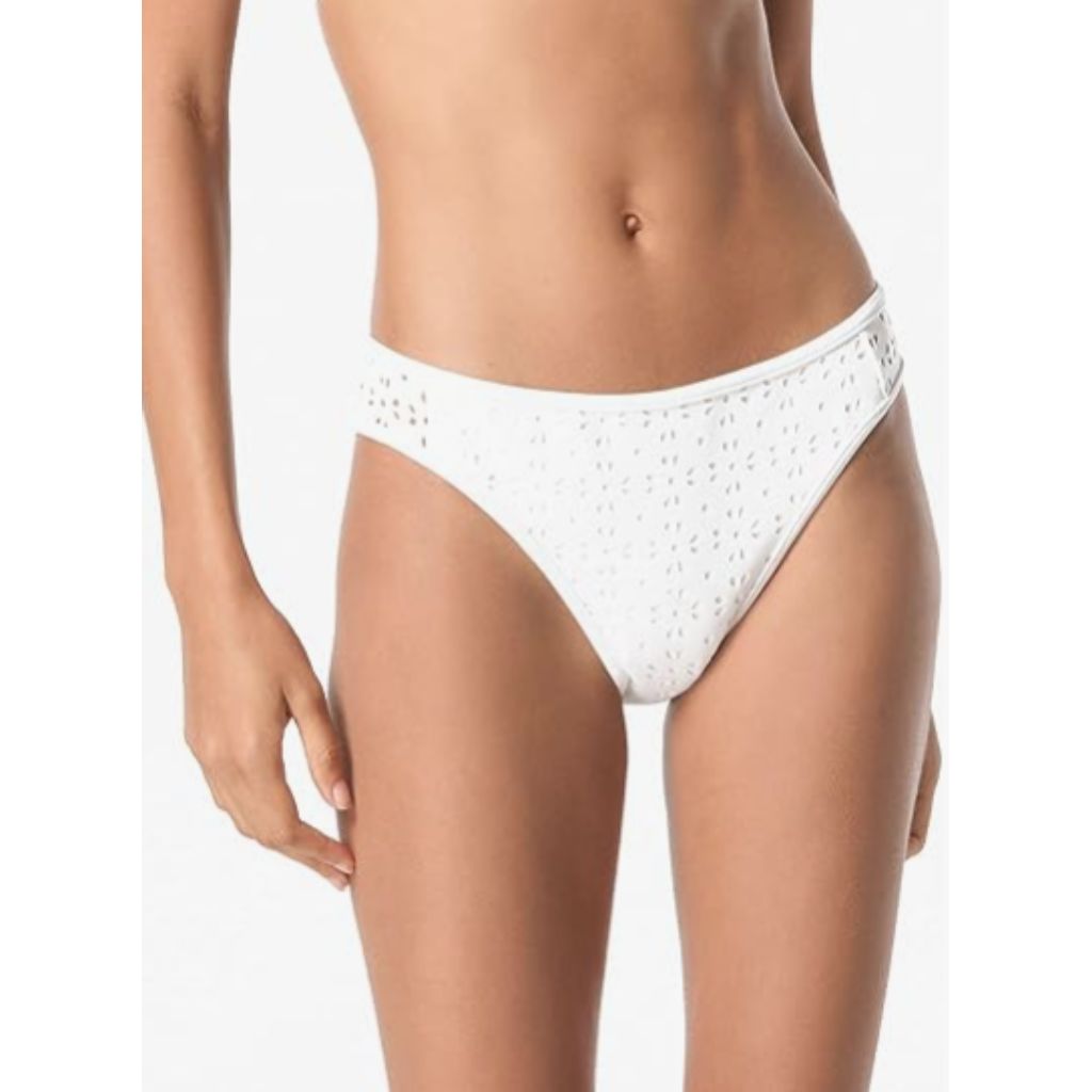 Michael Michael Kors Women's Laser Cut Hipster Bikini Bottoms - White