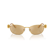 Swarovski SK7010 Sunglasses, Yellow Gold/Light Yellow Mirrored Silver, 59 mm