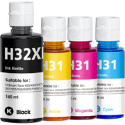 Generic Ink Bottle Refill Kit for HP 31/32XL - 4-Pack (165ML 32XL Black Ink, 100ML 31 Color Ink)