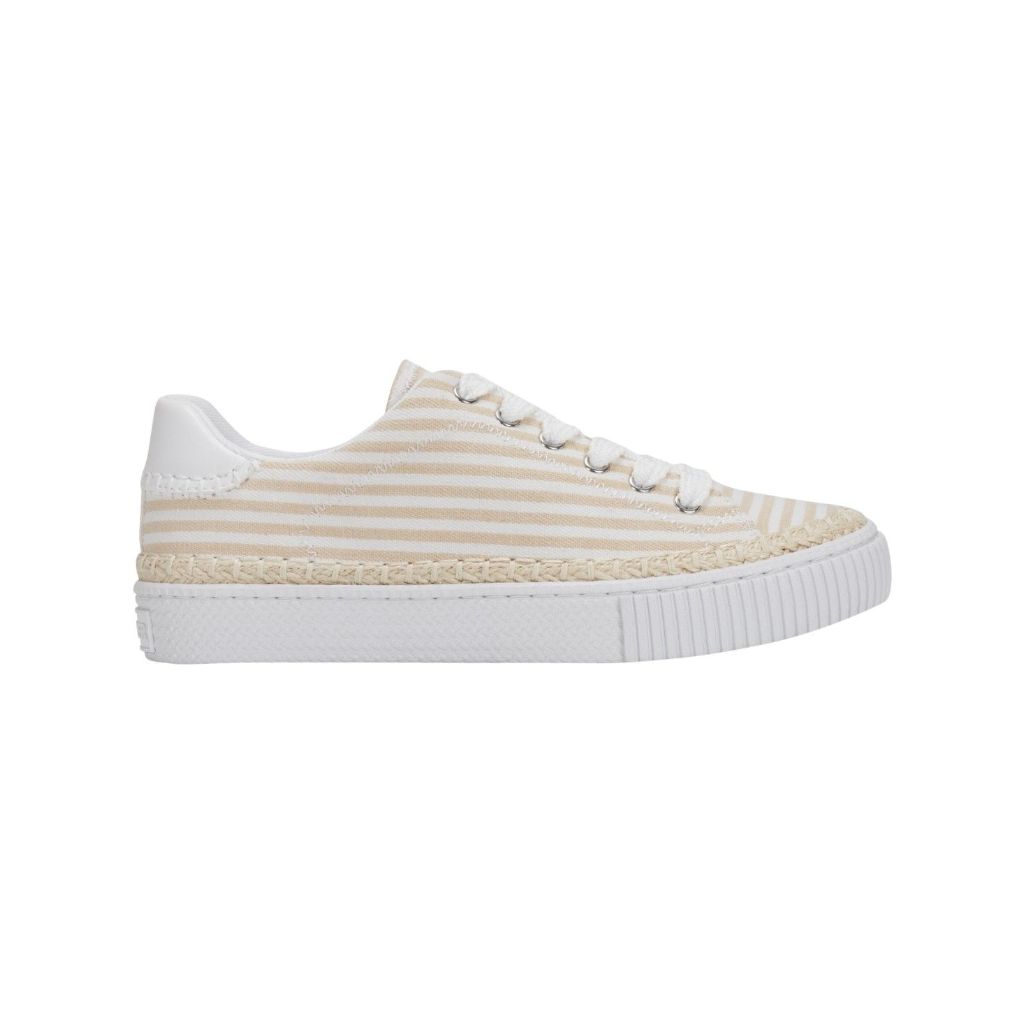 Marc Fisher Women's Spryng 3 Platform Lace-Up Sneakers - Light Natural Stripe, Size 7