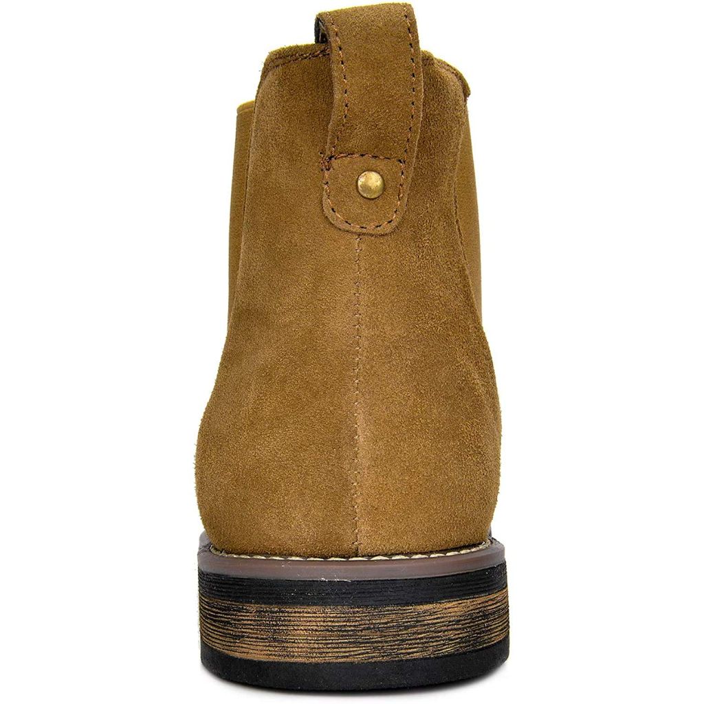 Bruno Marc Men's Suede Leather Chelsea Ankle Boots, Tan - Size 9