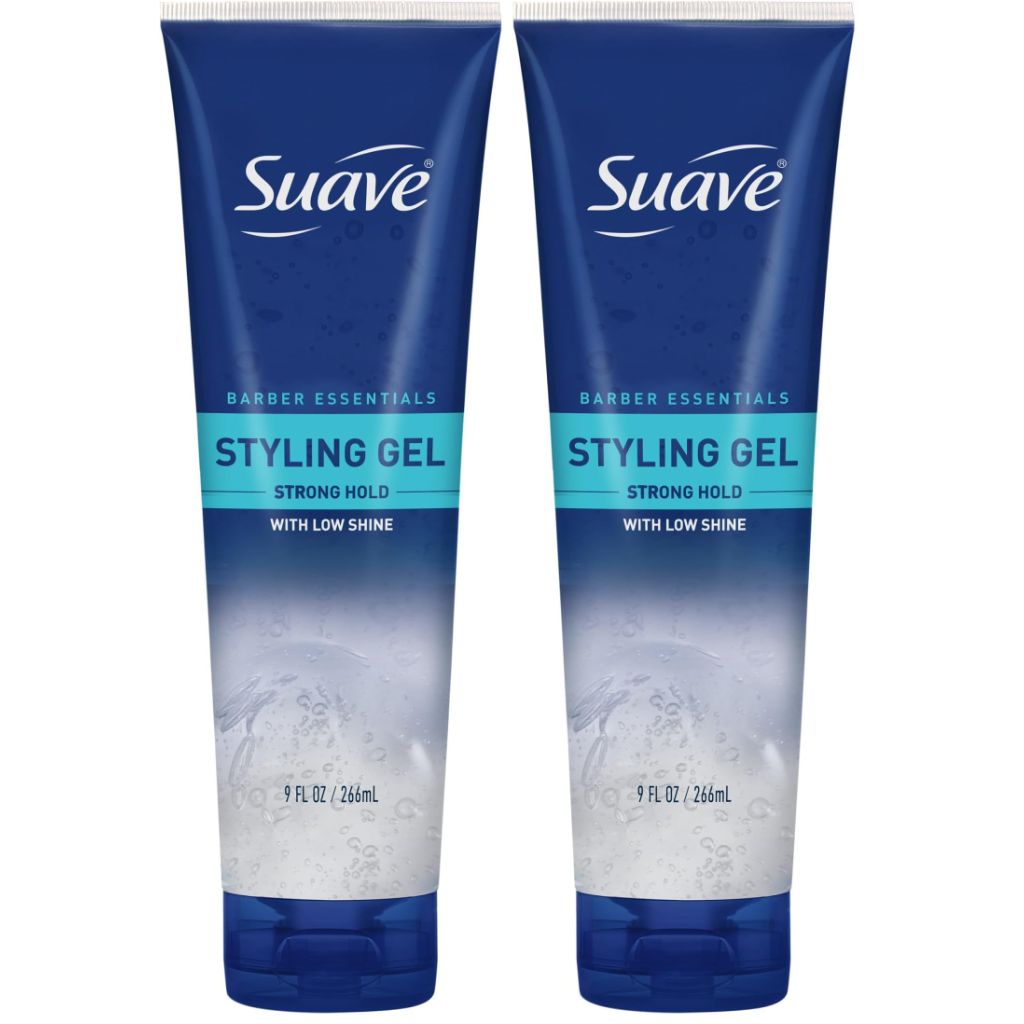 Suave For Men Barber Essentials Strong Hold Hair Gel - 9 fl. oz. (2 Pack)