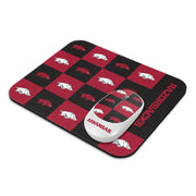 SOAR Collegiate Wireless Mouse and Mouse Pad- Checkered, Arkansas Razorbacks