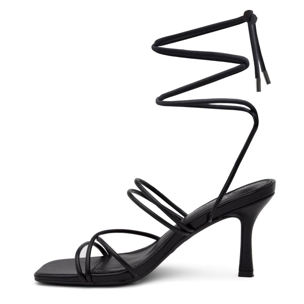 Shoe Land Women's Strappy Heels, Black - Size 7.5
