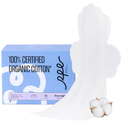 100% Organic Overnight Pads for Women, Ultra Thin Extra Heavy Flow Sanitary Pads with Wings (Overnight, Size 5, 12 Ct)