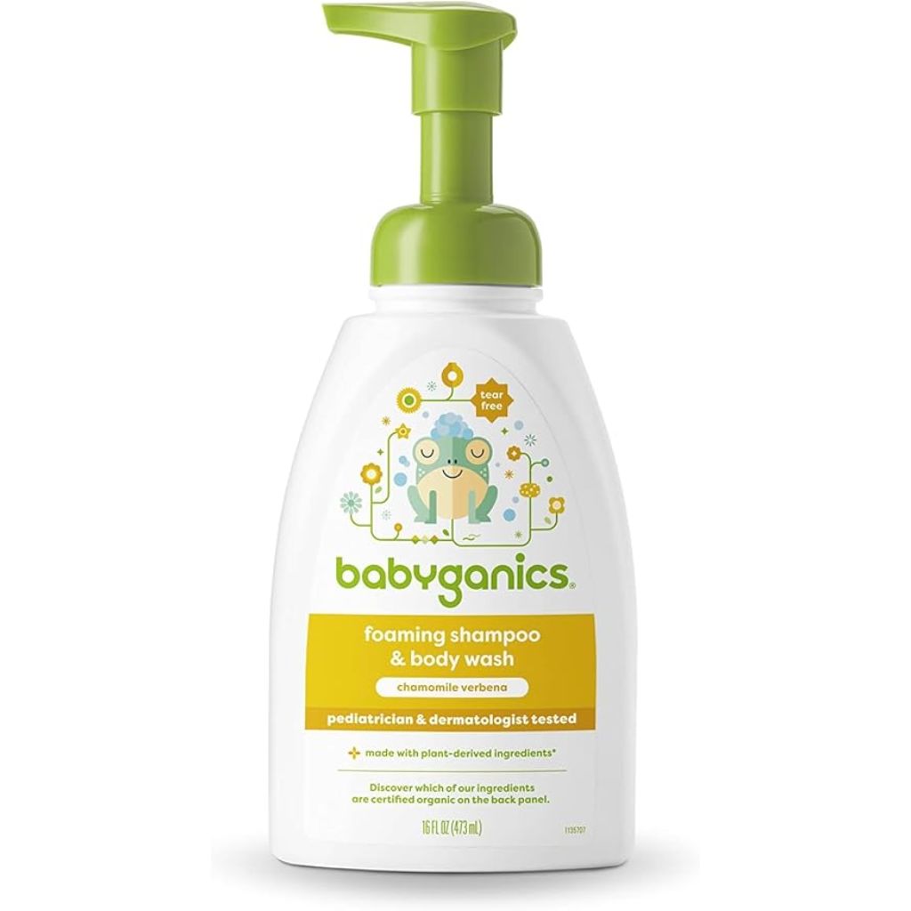 Babyganics Baby Shampoo + Body Wash Pump Bottle, Chamomile Verbena, 16oz