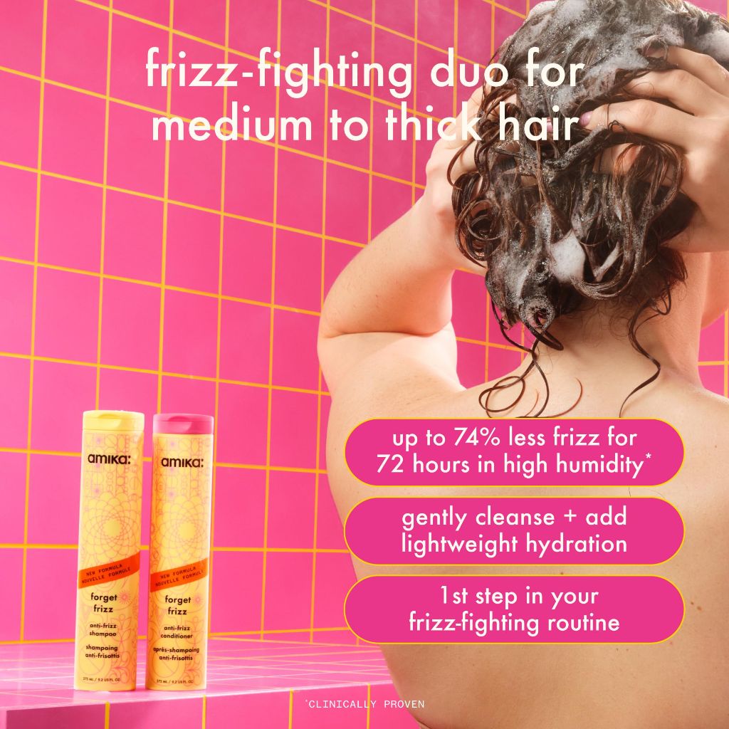 Amika forget frizz anti-frizz shampoo, 33.8fl oz.