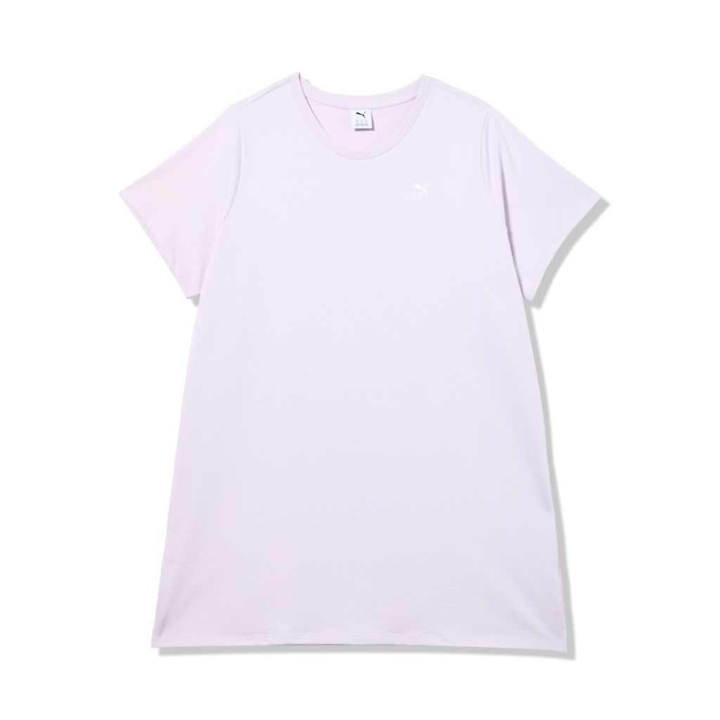 PUMA Women's Essentials Relaxed Fit T-Shirt Dress, Lilac Frost, 1X