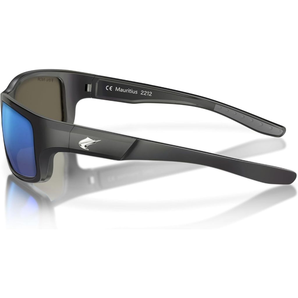 Fin-Nor RT Sunglasses - Matte Black Frame/Blue Mirror Gray Lens