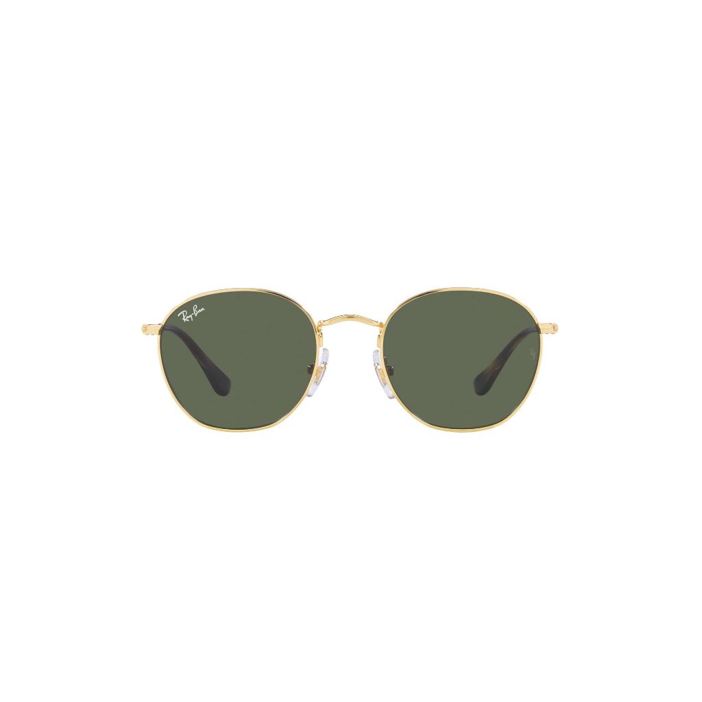 Ray-Ban Junior Kids' Rj9572s Rob Round Sunglasses, Gold/Dark Green, 48 mm
