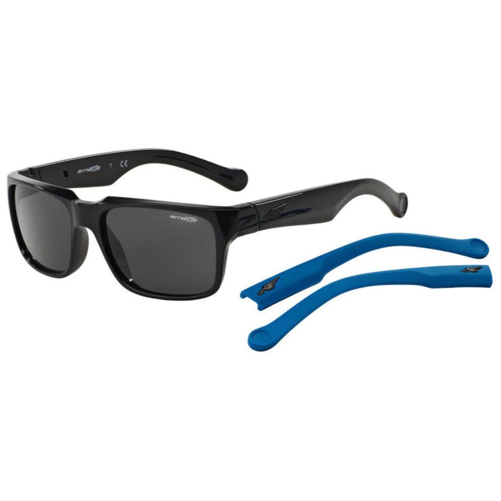Arnette Men's D-Street AN4211-02 Sunglasses - Plastic/Gloss Black/Fuzzy Blue Frame, 55mm