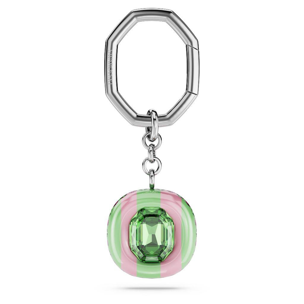 Swarovski Dulcis Octagon Cut Key Ring, Green & Pink, Rhodium Finish Keyring (5713885)