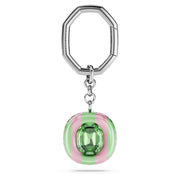 Swarovski Dulcis Octagon Cut Key Ring, Green & Pink, Rhodium Finish Keyring (5713885)