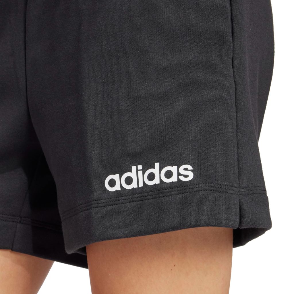 Adidas Women's Linear French Terry Sportswear Shorts, Black/White, XX-Small