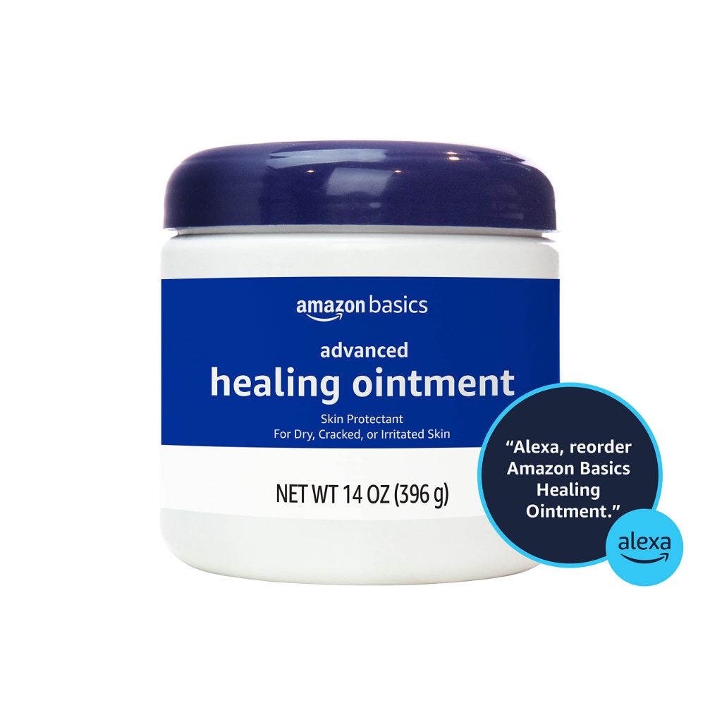 Amazon Basics Healing Ointment & Skin Protectant for Dry & Cracked Skin, Fragrance Free, 14 oz, 1-Pack