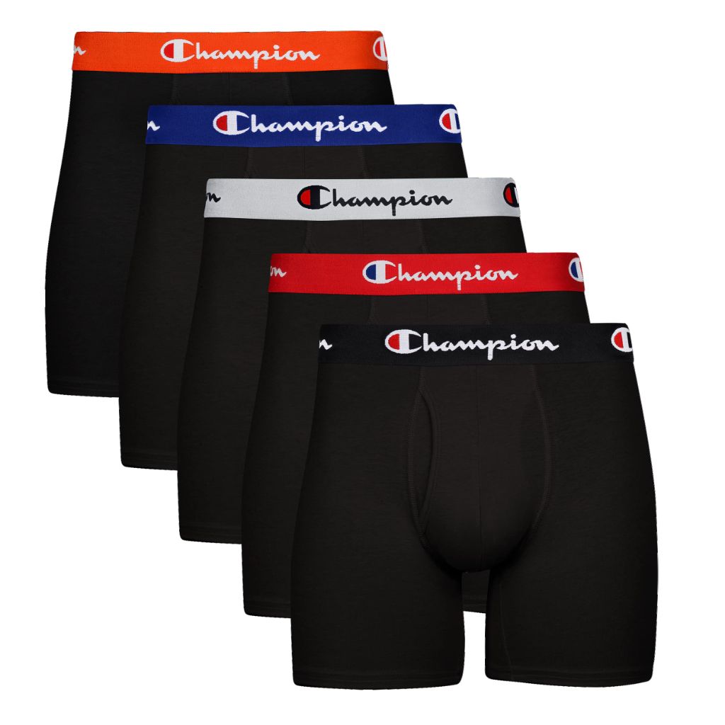SZ M, Champion Men's Everyday Cotton Stretch Boxer Briefs- 5 Pack