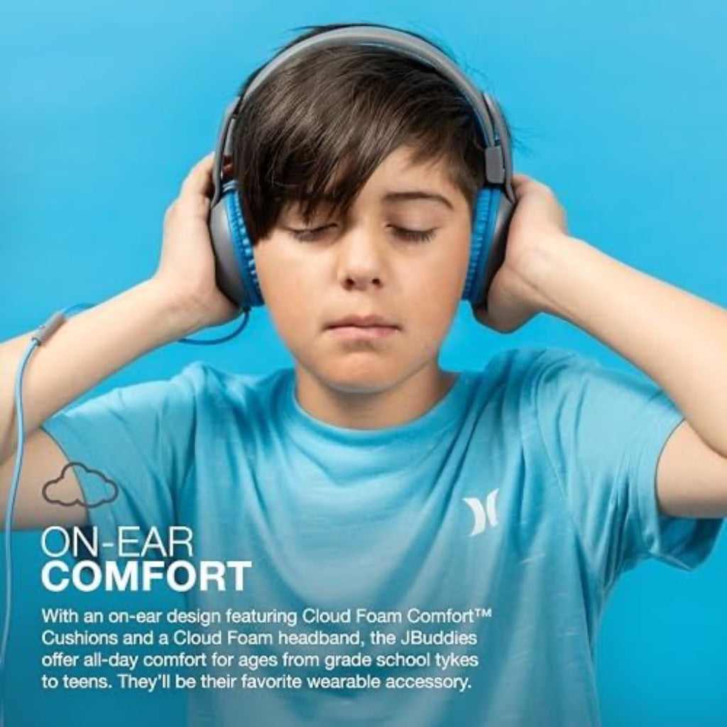 JBuddies Studio 2 Kids On-Ear Wired Headphones - Blue/Gray