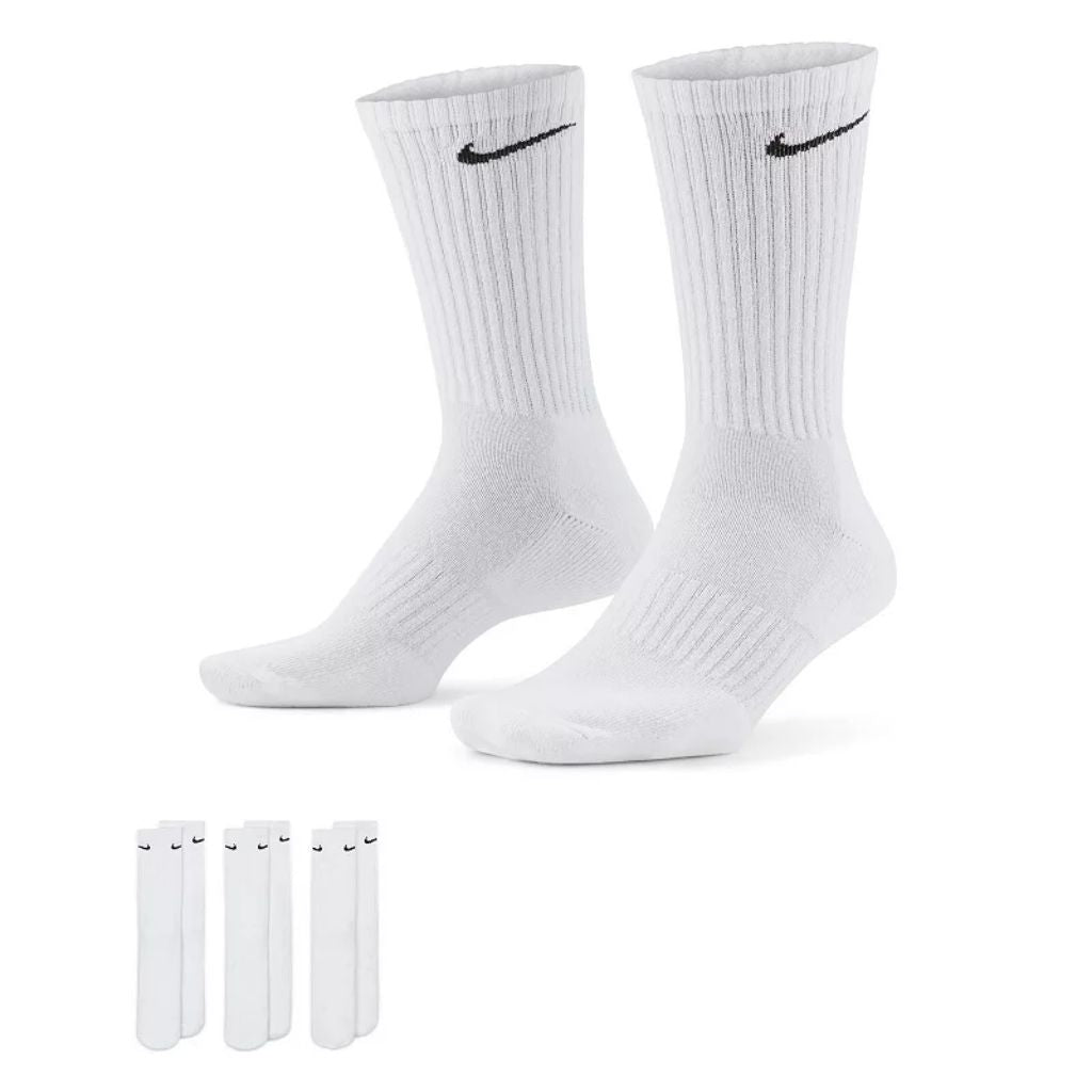 SZ L, Nike Women s Everyday Cotton Cushioned Crew Training Socks | White