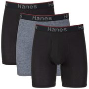 SZ L, Hanes Total Support Pouch Men's Boxer Briefs Pack, Anti-Chafing, Moisture-Wicking Underwear