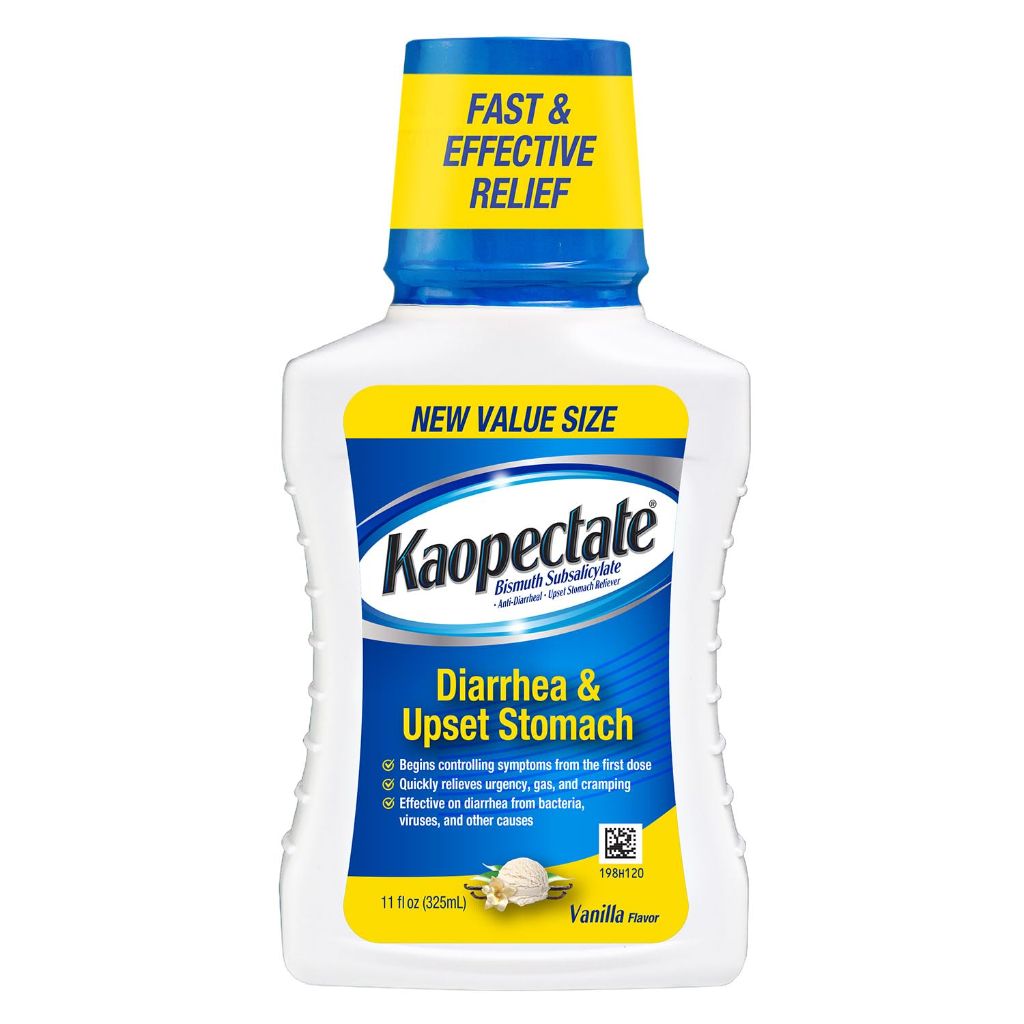 Kaopectate Vanilla Multi-Symptom - Diarrhea Medication for Adults with Bismuth Subsalicylate, Stomach Relief - 11oz (Vanilla)