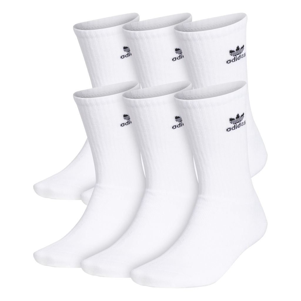 Adidas Originals - Trefoil - Adult Crew Socks (6-Pairs), White