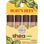 Burt's Bees Shea and Aloe Moisturizing Lip Balm, Lip Moisturizer With Responsibly Sourced Beeswax, 4 Tubes, 0.15 oz.