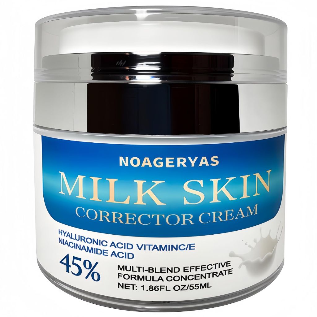 Noageryas Milk Skin Corrector Cream with Hyaluronic Acid, Vitamin C, Niacinamide & 45% Multi-Action Concentrate - 1.86oz