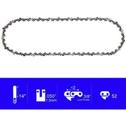 AR-PRO 14-Inch Chainsaw Chain 3/8" LP Pitch, .050" Gauge, 52 Drive Links with 2 Sharpening Files (3 Pack)