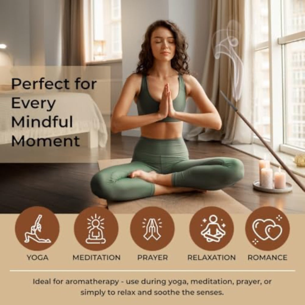 Nag Champa Lavender Incense Sticks – Premium Hand-Rolled Natural Scent | 180 g (15 g × 12 Packs) with Wooden Holder | Calming Aroma for Sleep, Meditation & Stress Relief.