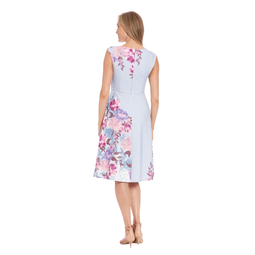 Petite London Times Cap Sleeve Ruched Asymmetrical Waist Fit and Flare MIDI Dress, Women's, 12P