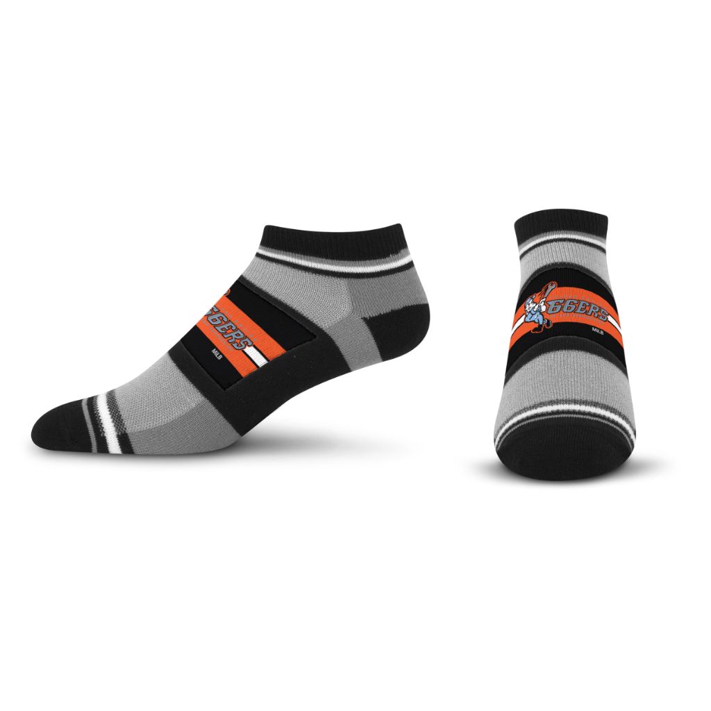 For Bare Feet MiLB INLAND EMPIRE 66ERS Streak No Show Sock Team Colors YOUTH
