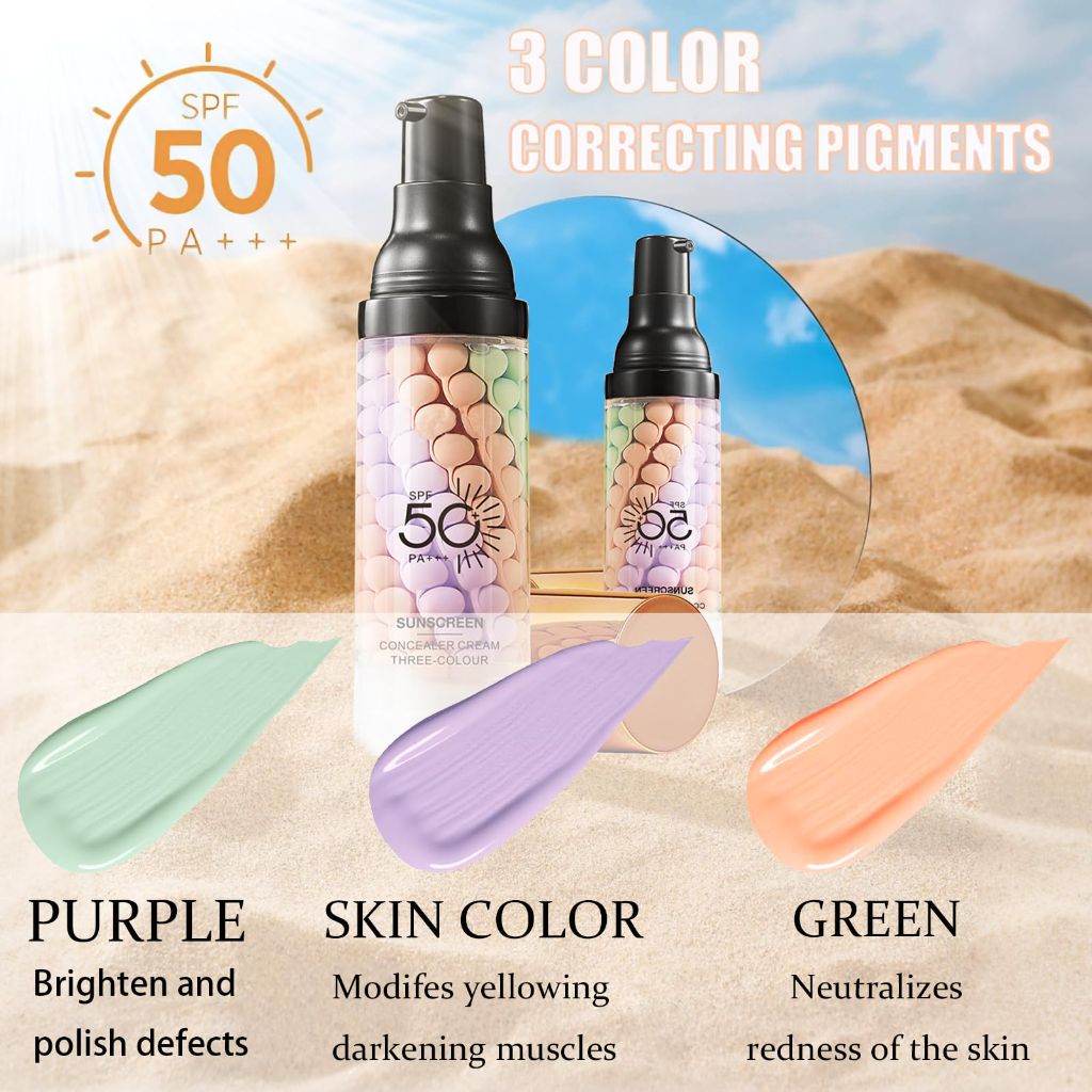 3 In 1Primer for Face Before Makeup, Sunscreen Isolation Cream, SPF 50 - 1.41oz