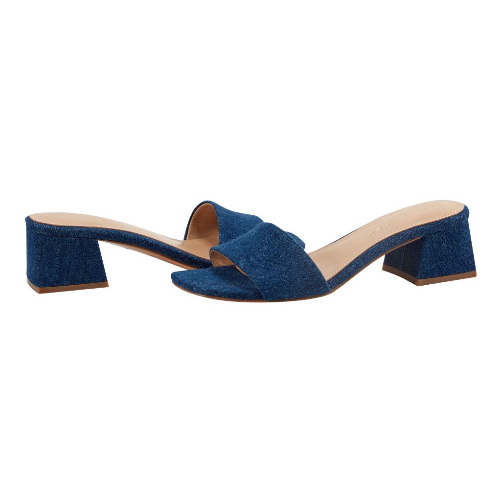 Marc Fisher LTD Women's Olysa Heeled Sandal, Dark Blue Denim 400, 9