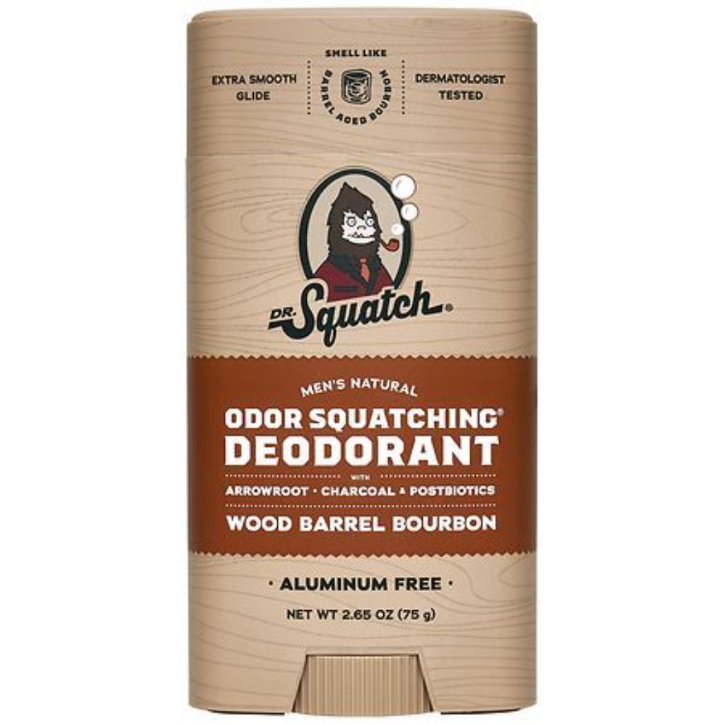 Dr. Squatch Wood Barrel Bourbon Natural Deodorant for Men  2.65 oz