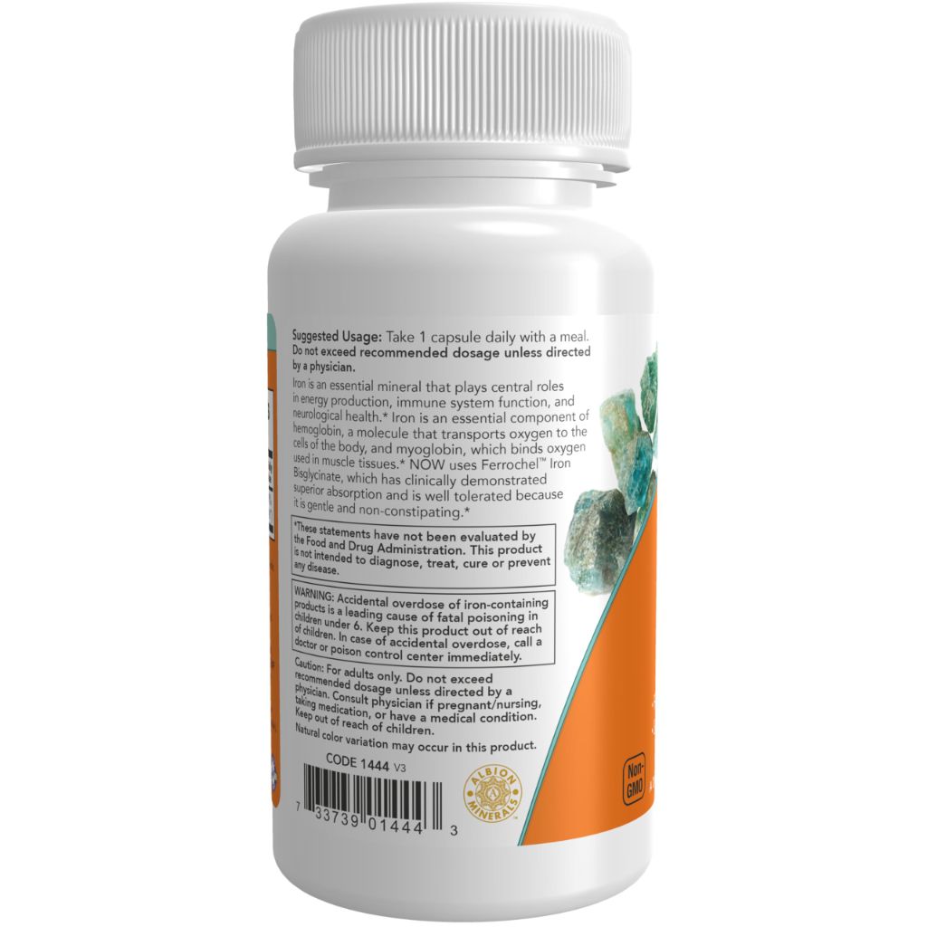 NOW Supplements, Iron 36 mg - 90 Veg Capsules