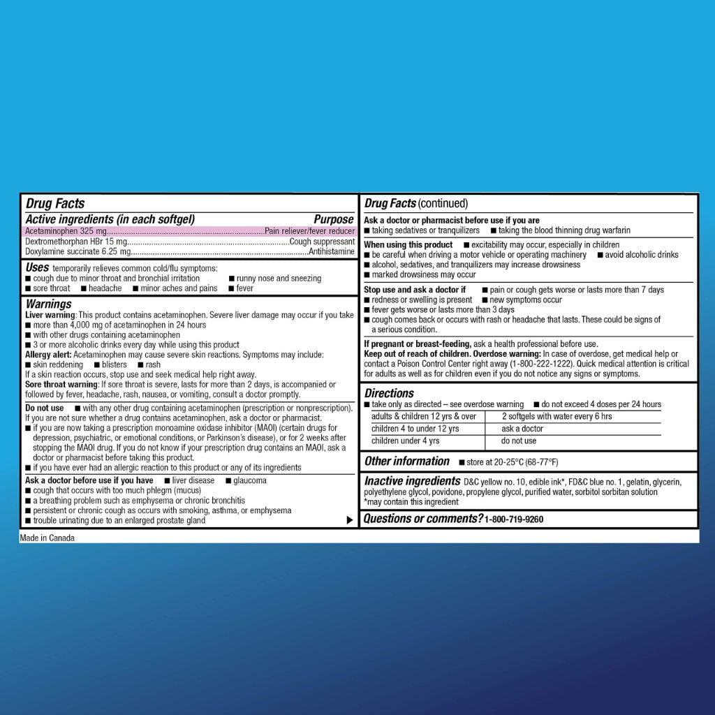 Amazon Basic Care Nighttime Cold & Flu Relief, 24 Softgels