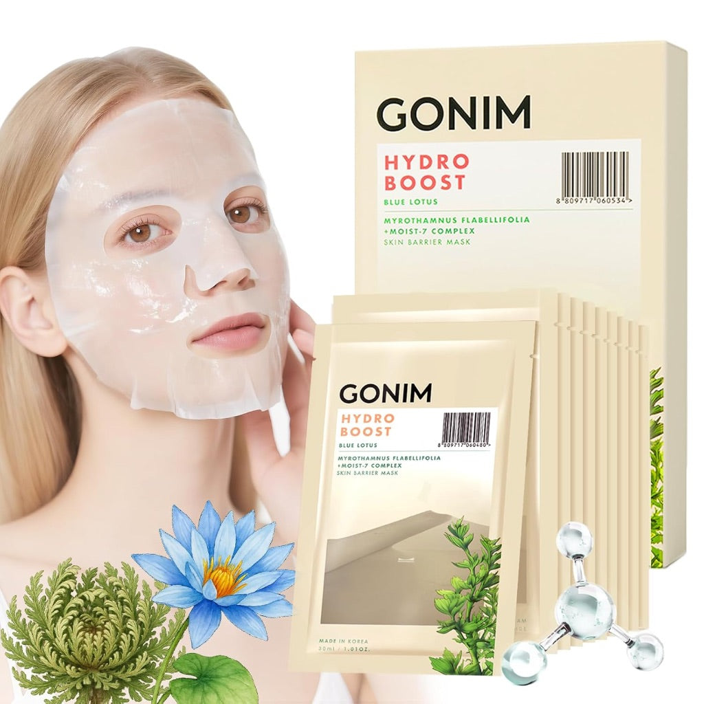GONIM Hydro Boost Face Mask with Hyaluronic Acid Serum & Blue Lotus - 10ct.
