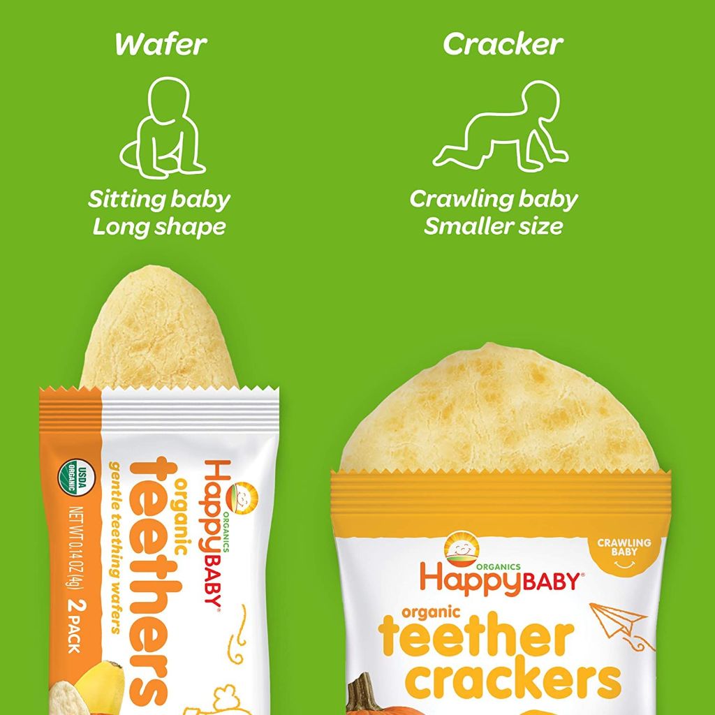 Happy Baby Gentle Teethers Organic Teething Wafers - Banana Sweet Potato, 12 Pack