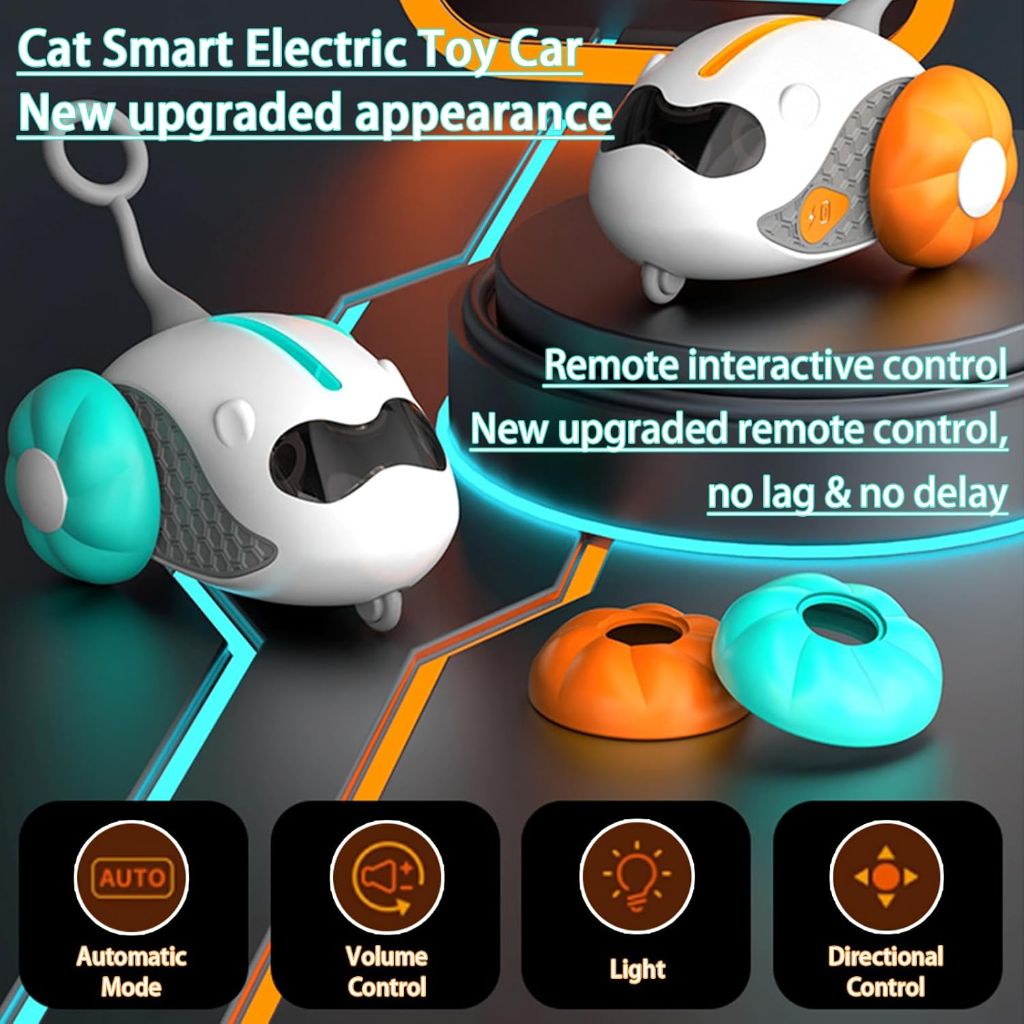 Oiuyamn Interactive Cat Toys, Upgraded Rechargeable Joystick Remote Control Smart