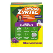 Zyrtec Children's Dye-Free Chewables Grape, 48 ct