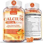 Calcium Citrate Supplement Gummies for Adults -orange flavor 60ct.