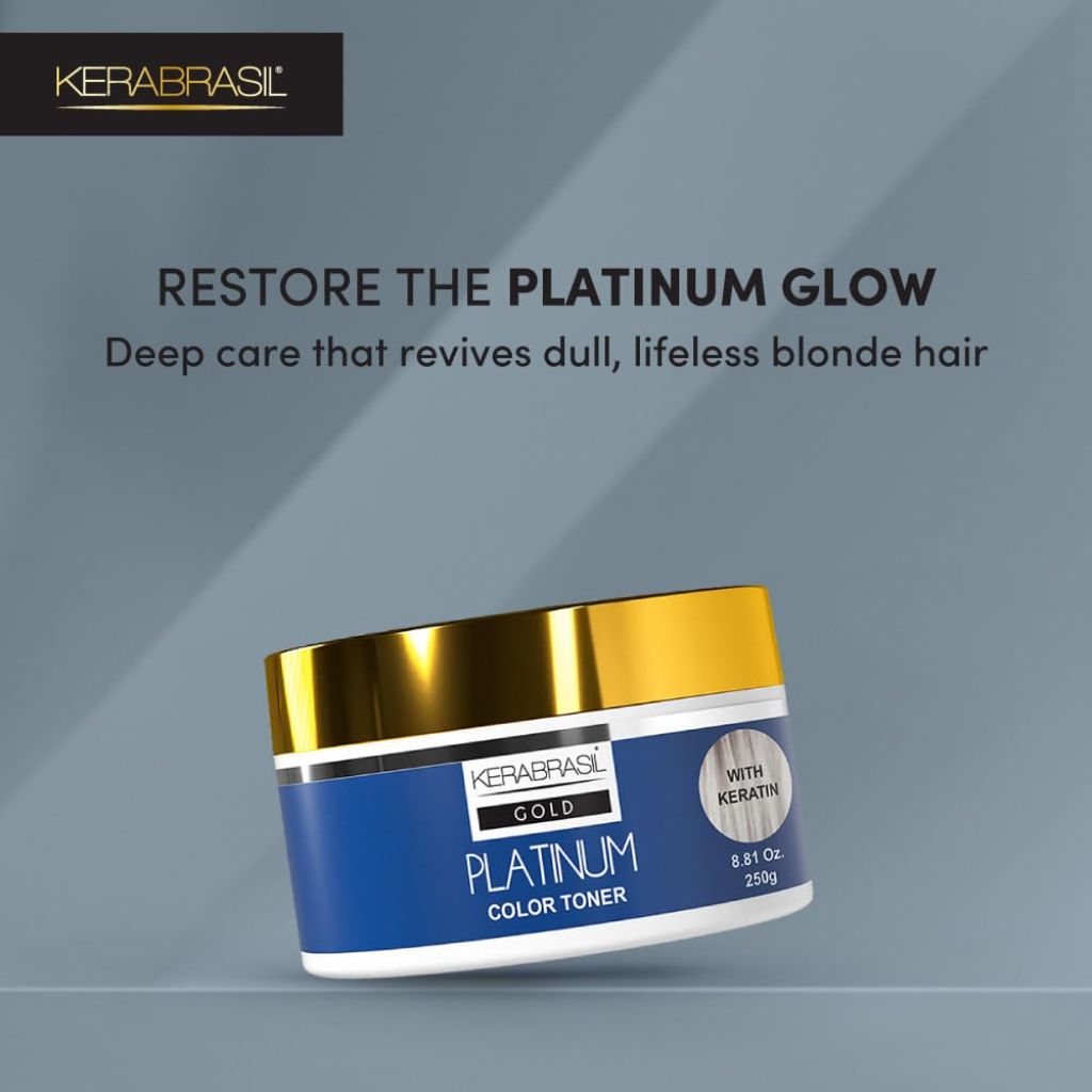 Kerabrasil Platinum Blonde Enhancing - Keratin-Rich Formula for Brightness & Strength | 10.14 oz (Conditioner)
