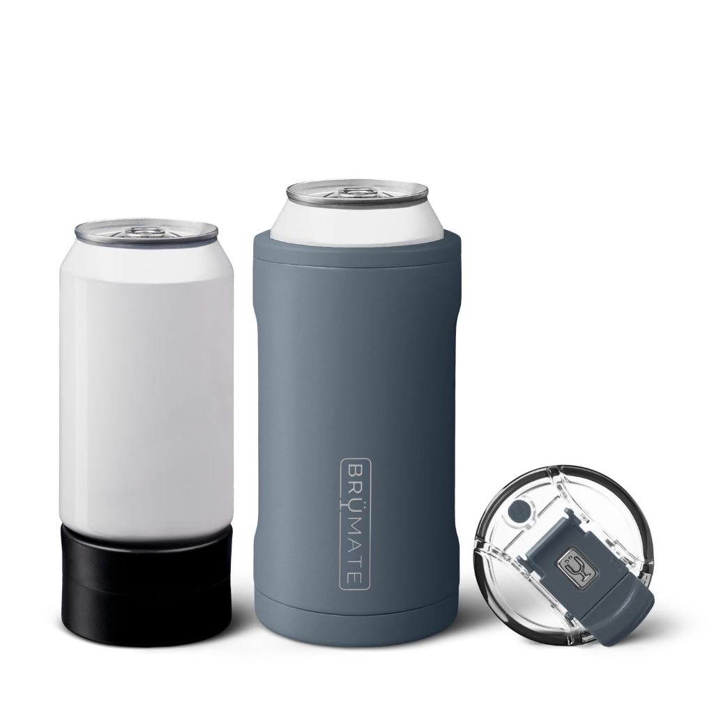 BrüMate Hopsulator Trio 3-in-1 Insulated Can Cooler for 12oz / 16oz Cans - Nightfall Blue