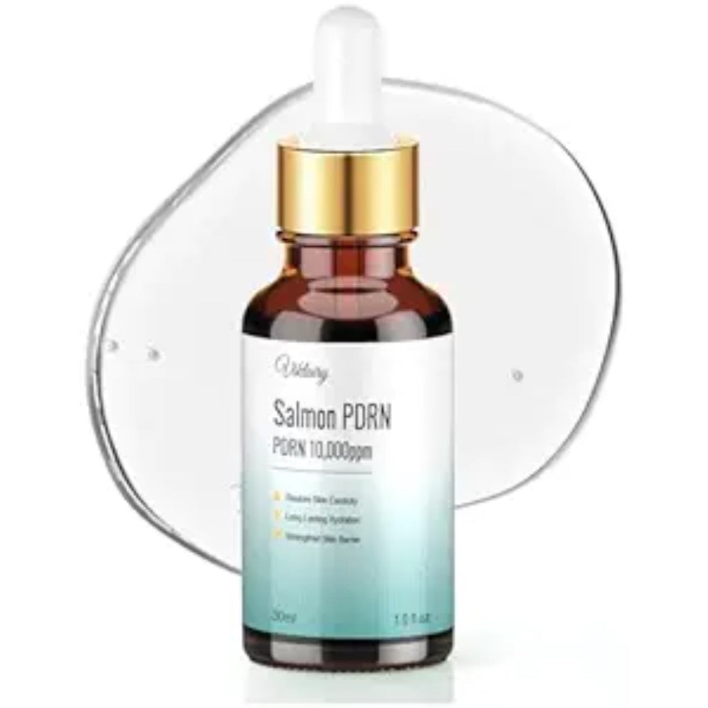 Salmon PDRN Serum, Concentrate 10,000ppm PDRN, Salmon DNA for Skin Glow, Skin Barrier Restoration & Plumping, Smoothing Fine Lines & Firming, Hydrating & Calming, Skincare (30ml, 1.0 fl.oz.)