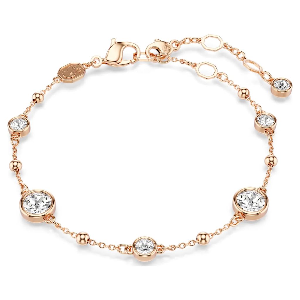 Swarovski Rose Gold Tone Plated Rount Cut Imber Bracelet (5730677)