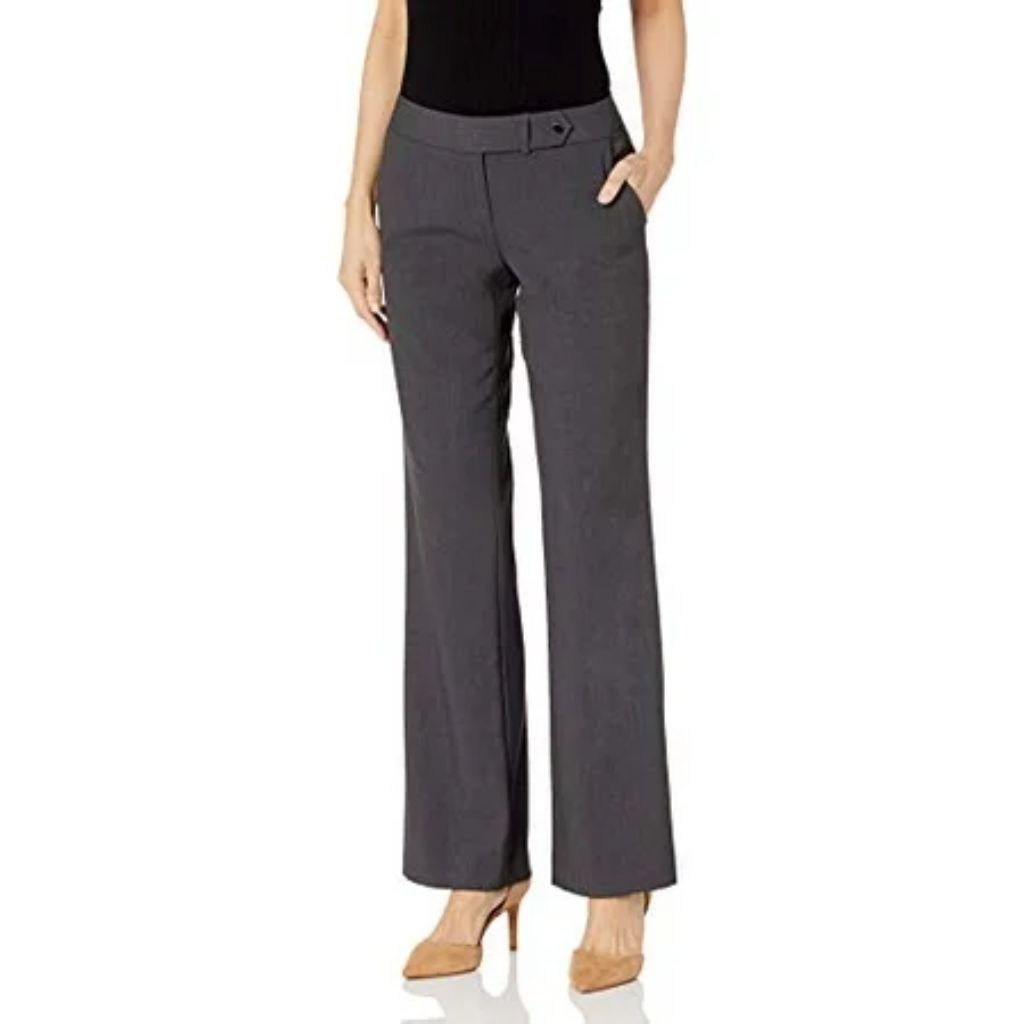 Calvin Klein Women's Classic Fit Straight Leg Suit Pant, Charcoal, 8
