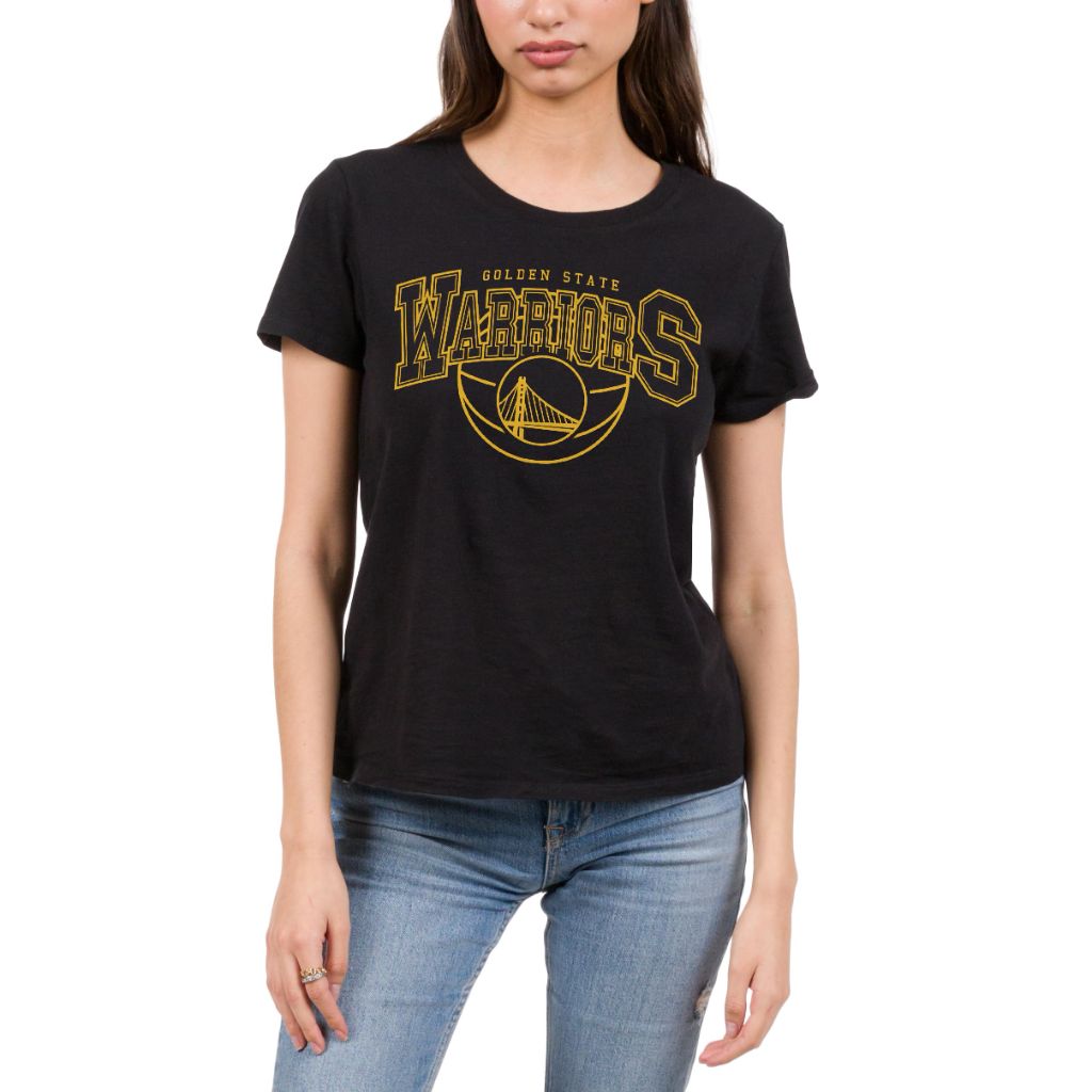 Junk Food x NBA - Monochrome Team Logo - Women's Short Sleeve Fan Shirt - Officially Licensed NBA Apparel (Black XL)