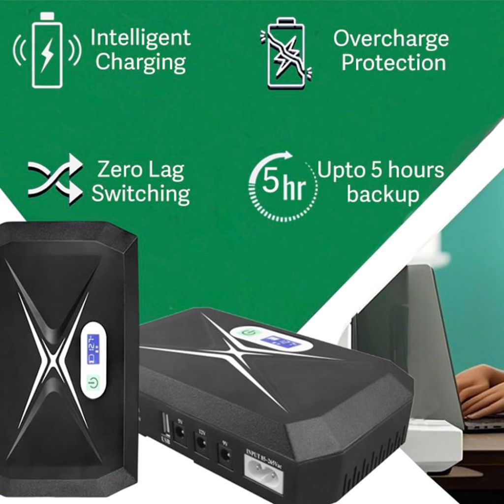 Mini UPS for WiFi Router/Modem/Set top Box Devices. 10400mAh Battery