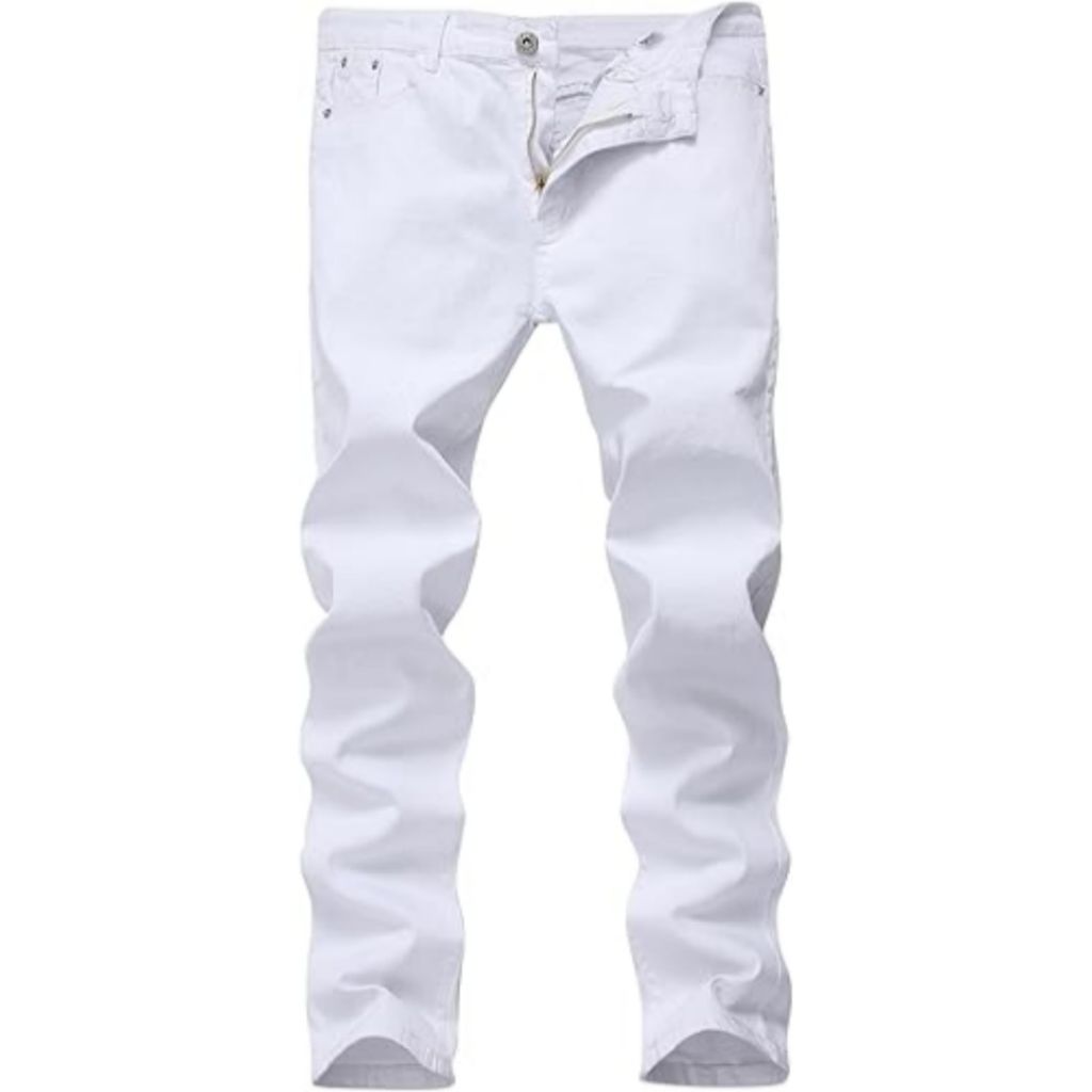 BADONA Boys' Skinny Fit Stretch Elastic Straight Leg Fashion Jeans - Size 8 (White)