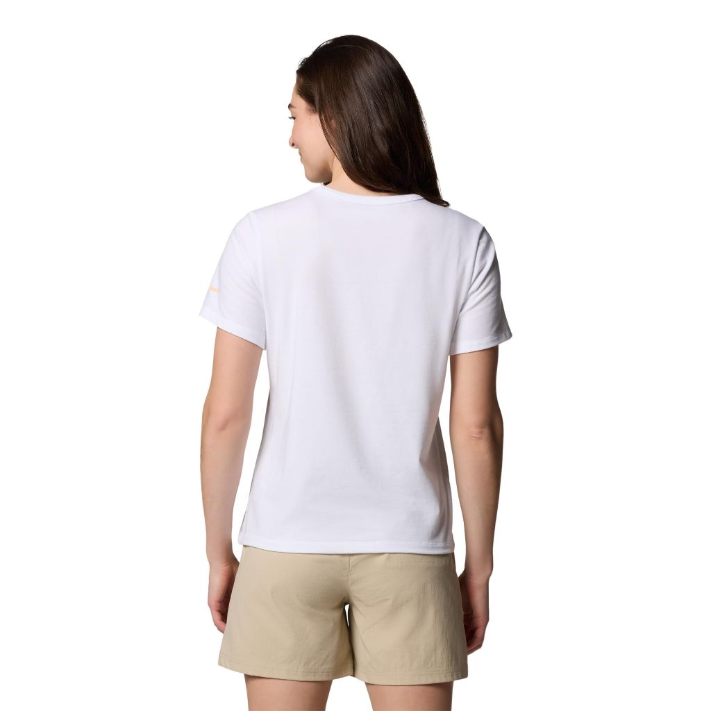 Columbia Women's Sun Trek Graphic Short Sleeve III, White/Wavy Rays, Large
